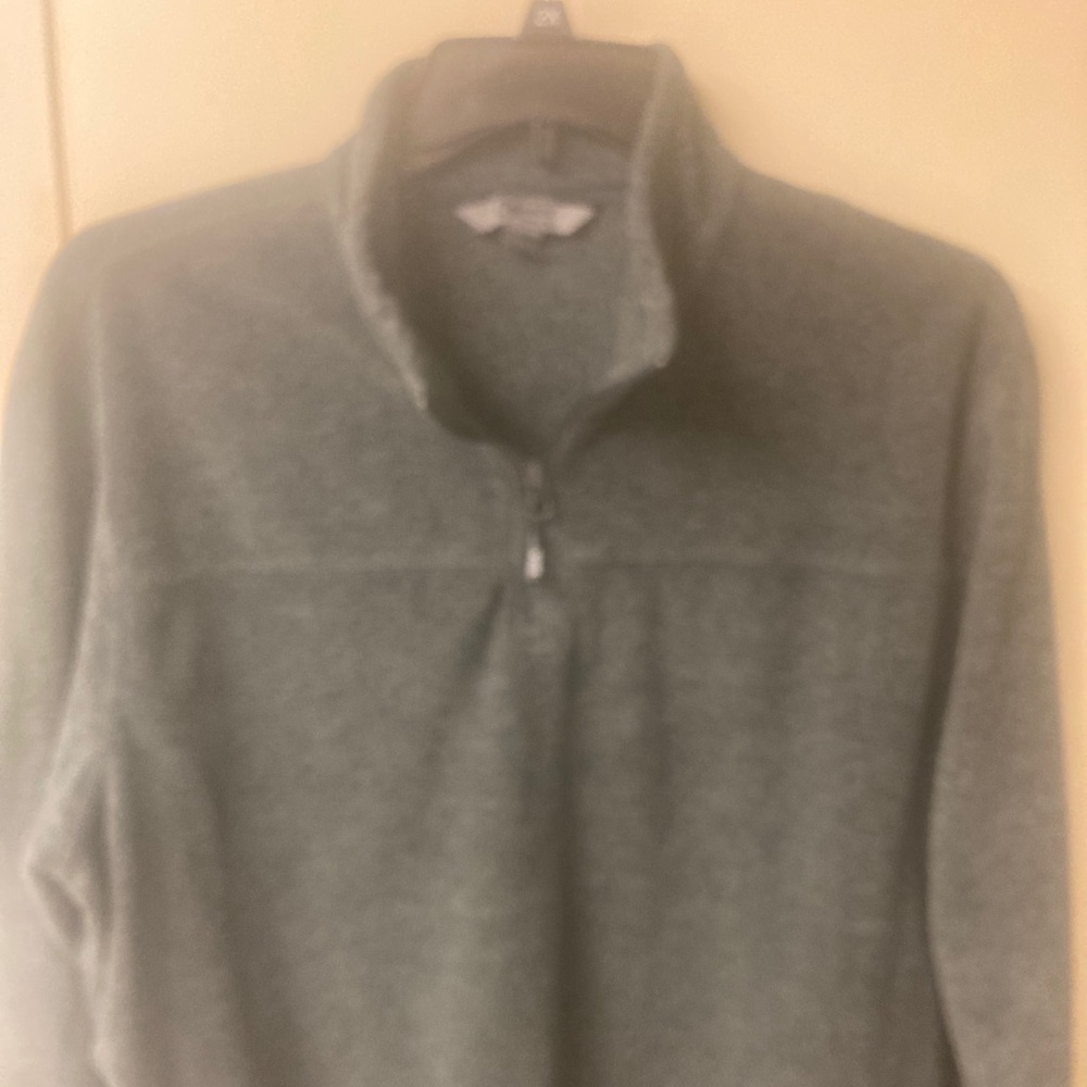 1/4 Zip Soft Long Sleeve Grey Pullover XL